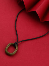 The Austin Pendant Necklace Olive Green